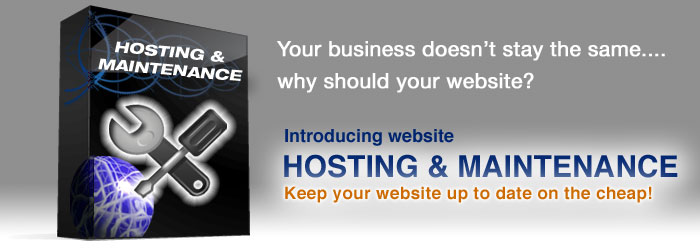 Your business doesn't stay the same ...why should your website?  Introducing website Hosting and Maintenance. Keep your website up0to-date on the cheap!